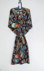 Handmade Cotton <b>Kaftan</b> Dress Indian Maxi Dress Beach Cover-Up - Product Image 2