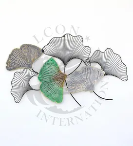 Wholesale cheap price Indian supplies Handmade Decorative Metal Leaf Sculpture Wall Art for Home Villa Resorts Hotel Decoration