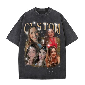 Camiseta Vintage para Hombre, 100% Algodón, 230g, Tejido Antiarrugas, Lisa, al por Mayor, Talla Grande, Estilo Urbano, Unisex, Lavado Ácido Personalizado - Product Image 2