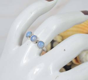 แหวนพลอยบามาฮีเมียนแบบ3ชิ้นทำด้วยมือสีเงินสเตอร์ลิง925ทึบเป็นของขวัญสำหรับเธอ - Product Image 3