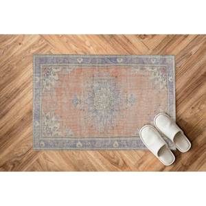 Tapis imprimé au design persan - Décoration d'appoint pour bureau, tapis tribal violet antidérapant, tapis en chenille - Product Image 5