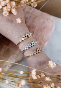 Baguette de oro macizo de 10K y banda de diamante de corte redondo, Diamante cultivado en laboratorio, boda, libre de conflictos, Diamante redondo, anillo de compromiso de eternidad - Product Image 3