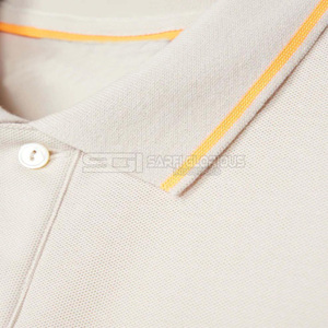 Polo Blanco para Hombre con Detalles Amarillos, Manga Corta, Corte Casual Elegante, Transpirable y Cómodo - Product Image 4