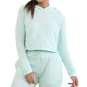 Femmes nouvelle mode brodé imprimé sweat à capuche automne hiver Sport hauts pullover manteau court haut court capuche femme - Product Image 1