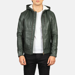 Veste de motard en cuir véritable de haute qualité pour homme, manches longues, hiver, coupe-vent, écologique, logo frontal personnalisable - Product Image 2