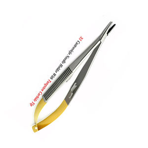 Porte-aiguille Castroviejo personnalisé 5.5 pouces demi or droit avec serrure pince porte-aiguille chirurgicale - Product Image 2