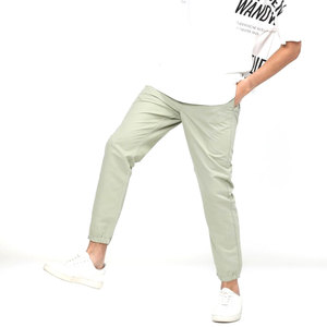 Joggers de alta calidad para hombre, pantalones de peso pesado 100% algodón, logotipo personalizado, patrón sólido, pantalón con cordón de moda, venta al por mayor - Product Image 1