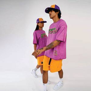 T-shirt graphique High Street Hot Seller Punk Style-Streetwear Hip Hop Stone Washed pour hommes - Product Image 2