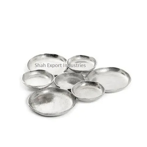 Design unique en argent 7 bols plat en grappe pour hôtels et restaurants vaisselle bol de service fruits secs collations bols en métal - Product Image 1