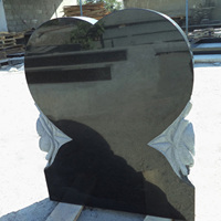 Statue contemporaine moderne de Russie en granit noir absolu, pierre tombale commémorative pour cimetière, monuments, grande dalle pour villa