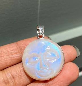 Fabriqué à la main 925 argent forme ronde CZ réglage 10MM gris blanc Agate pierre précieuse pendentif lunette ensemble pour cadeau d'anniversaire pour elle - Product Image 5