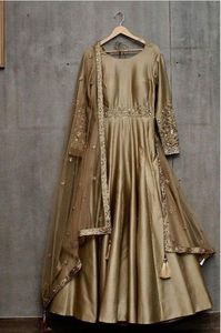 2022 Latest Elegant Embroidery Floor-Length Dress Crystal Glass Beads Dabka Work Lace Decoration High Quality Party/Wedding Wear - Product Image 2