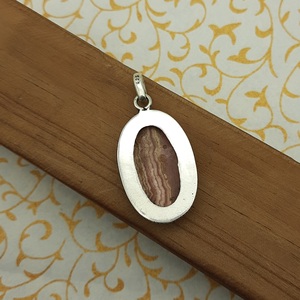 Elegante colgante de plata de ley 925 hecho a mano Natural ovalado Rodocrosita diamante/bisel de cristal ajuste joyería fina al por mayor - Product Image 4