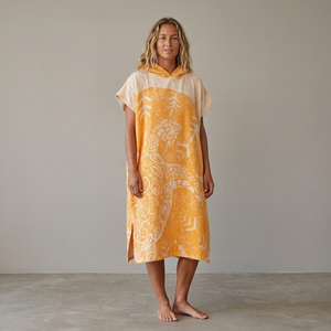 Poncho de change à capuche pour adulte, imprimé tortue des Galapagos, 100% coton - Product Image 3