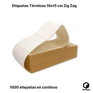 Paquete de 1000 Etiquetas Adhesivas Térmicas Sensibles al Calor, Resistentes al Agua, Impresión UV, Tamaño Personalizado 10x15 cm, Zig Zag, para Mensajería y Comestibles - Product Image 3