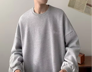 Sweat à capuche pour garçons sans capuche, col rond, manteau en coton pur, chemise de marque de mode automne et hiver personnalisée pour hommes - Product Image 3