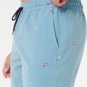 Shorts de bain en toile extensible pour hommes, de marque, respirants, taille mi-haute, séchage rapide, unis, avec cordon de serrage - Product Image 6