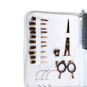 Kit pince d'extension de cheveux professionnelle en acier inoxydable avec pinces crocodiles et ciseaux - Product Image 4