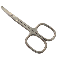Ciseaux à ongles professionnels en acier inoxydable, courbés et précis, pour cuticules, à lame émoussée et tranchante, pour manucure, pour droitiers, vente en gros