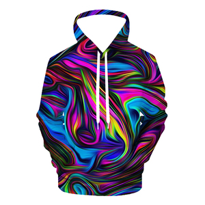 Sudadera de franela con capucha Unisex Rainbow Tie Dye 3D All-Over Print Casual Hip Hop Style Fashion Digital Winter Pullover para - Product Image 4