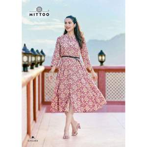 Nuevo diseñador indio exportación calidad buen precio desgaste ocasional soporte rayón corto Kurti con trabajo impreso suministro al por mayor - Product Image 1