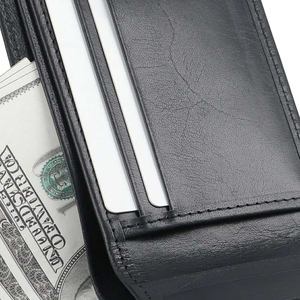 กระเป๋าสตางค์หนังนุ่มบุด้านในป้องกันบัตรและกระเป๋าสตางค์หนังเงินสดรูปแบบที่ใช้งานได้จริงช่วยให้สามารถเข้าถึงกระเป๋าสตางค์หนังได้อย่างรวดเร็ว - Product Image 5