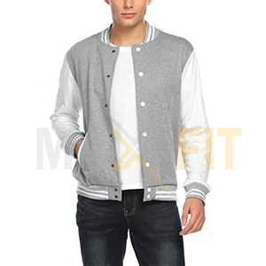 เสื้อแจ็กเก็ตบอมเบอร์สำหรับผู้ชายเสื้อแจ็กเก็ตแบบทีม Maxfit ผ้าใบผ้าคอปกตั้งออกแบบได้ตามต้องการ - Product Image 2