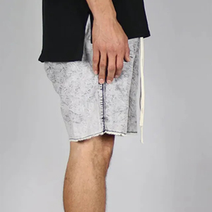 2025 hommes best-seller acide lavé lavande couleur basique Shorts taille élastique poches latérales décontracté maille sport solide numérique - Product Image 2