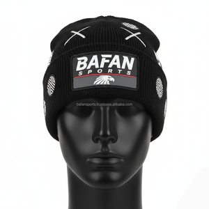 Mode hommes Beanie Cap épais acrylique tricot chaud doux au toucher Patch personnalisé broderie Logo qualité Premium jacquard Beanie Cap - Product Image 1