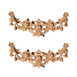 Appliques décoratives en bois massif sculpté, appliques en bois pour armoires, appliques de luxe intemporelles pour l'intérieur de la maison - Product Image 1