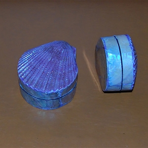 Boîte en coquille d'huître naturelle, bijoux en coquillages, boîte standard en coquille, motif naturel d'huître, taille 6 cm, artisanat fait main - Product Image 1