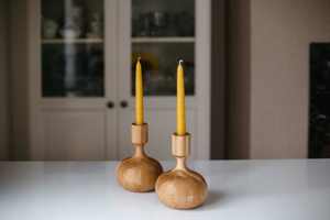 Candelero de madera hecho a mano económico para fiestas navideñas y de boda para decoración de habitaciones y otras velas y tarros - Product Image 5