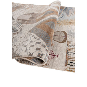 Tapis Manchaha bleu noué à la main en laine et soie de bambou, motif abstrait classique pour salon d'adolescents, grande taille - Tapis Jaipur US - Product Image 2