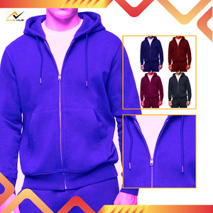 Sweats à capuche zippés pour hommes, service OEM, vente en gros, design personnalisé, léger, couleur unie, 100% coton polaire, poche - Product Image 4