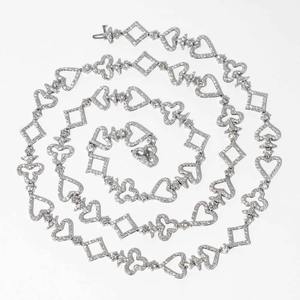 Collar Largo con Diamante Cultivado en Laboratorio de 24.00 Quilates en Oro Blanco de 14K, Impresionante Collar de Diamantes, Joyería de Lujo Perfecta para Regalo - Product Image 1