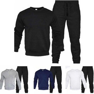 Customize Mens Oversized <b>Crewneck</b> Sweatshirt Track Suit Pullover Round Neck Sweat Suit 2 Piece Casual Jogging Sportswear - Product Image 6