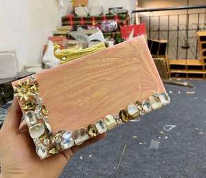 Custom Made Women's Clutches Resin <b>Purses</b> with Elegant Embellishments Fashion <b>Accessory</b> for Stores Resale - Product Image 2