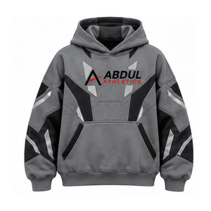 Minimalist <b>Men</b> Oversized Pullover <b>Hoodie</b> With <b>Thick</b> Fabric Ribbed Hem And Modern Casual Apparel Design For Wholesale - Product Image 1