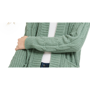 Cardigan Lungo Verde in Ciniglia per Ragazze Ultra Flirt, Taglia Media, Ricamato con Motivo Stampato in Misto Cashmere per Autunno Inverno - Product Image 3