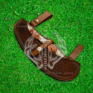 Hacha Barbuda de acero D2 Tang completa personalizada para caza, hacha Real Tomahawk con mango grabado y Funda de cuero, regalo Ideal - Product Image 6
