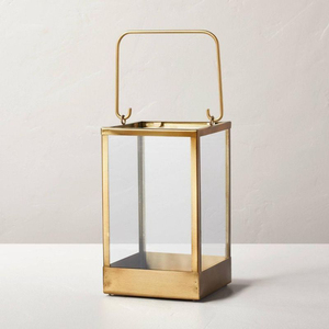 Creative Hexagonal <b>Brass</b> & Glass Metal <b>Lantern</b> Candle Holder Gold Finish Tabletop & Hanging Home Decor for Weddings & Events - Product Image 4