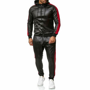 Chándales de cuero con logotipo personalizado de talla grande para uso en exteriores para hombre, chándal de cuero con material duradero de último estilo para hombre - Product Image 1