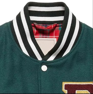 Meilleures ventes Veste universitaire à col montant pour hommes, poignets longs, fermeture à boutons, deux grandes poches pour l'hiver, logo personnalisé fabriqué en usine - Product Image 6