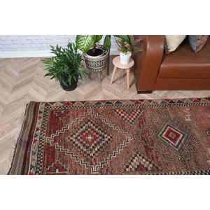 พรมตุรกีโบราณ ขนาด 2.7x12.6 ฟุต พรมขนแกะเปอร์เซียสีแดง - Product Image 1