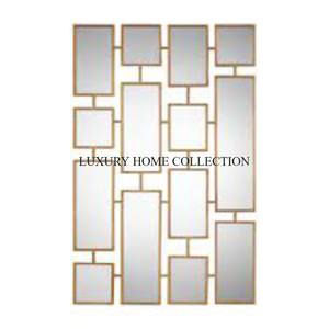 Cadre de miroir mural élégant nouveau look en métal antique élégance contemporaine courbes douces finition en étain vieilli pour la décoration - Product Image 5