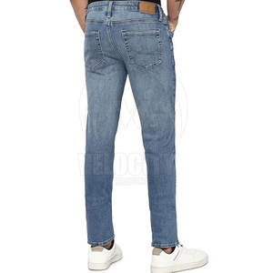 Pantalon en jean taille haute en coton décontracté pour hommes Braguette légère à boutons Logo personnalisé Conception professionnelle OEM Caractéristiques du service à vendre - Product Image 2