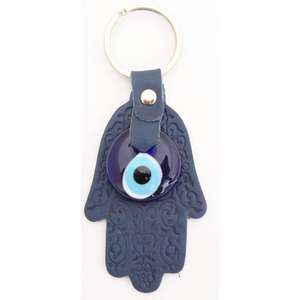 Porte-clés en cuir 12x5 cm Oeil de verre Accessoire porte-clés premium - Product Image 1