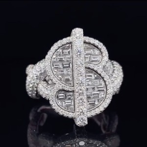 High Quality Men's 925 Sterling <b>Silver</b> <b>Silver</b> Plated Prong Set Anchor Hip Hop Style Custom Moissanite <b>Ring</b> Party Wedding IGI RB - Product Image 1