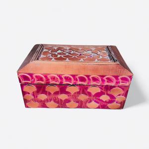 Belle boîte en bois décorative multicolore faite à la main finition naturelle coffrets cadeaux de bijoux pour la décoration de la maison de World Craft Impex - Product Image 1