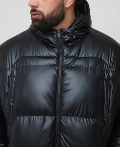 Veste matelassée en cuir PU d'hiver pour hommes, manteau chaud et uni pour l'extérieur, taille plus, écologique, avec col montant - Product Image 3